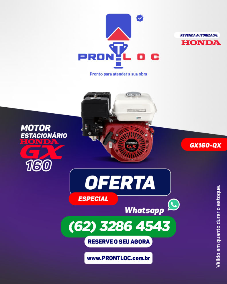Motor Estacionário Honda GX 160 PRONT LOC